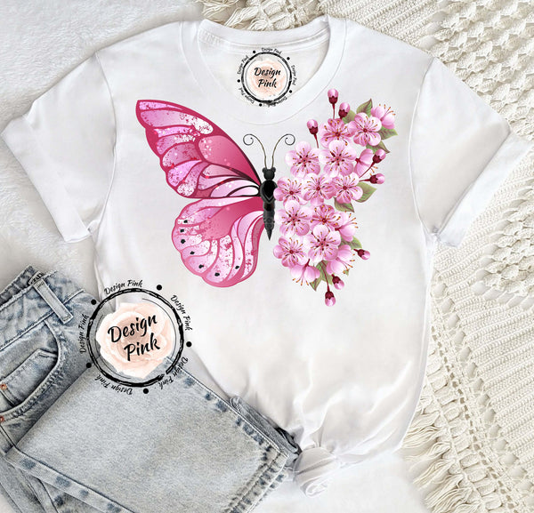 White Butterfly T Shirt